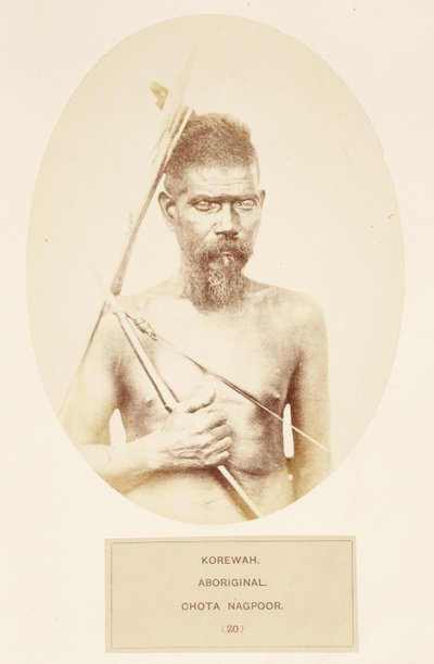 Korewah, Ureinwohner, Chota Nagpoor, aus The People of India, von J. Forbes Watson, veröffentlicht 1868 von English Photographer